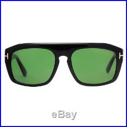 Tom Ford Conrad TF 470 01N Shiny Black/Green Men's Sunglasses