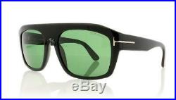Tom Ford Conrad TF470 01N Black Sunglasses Sonnenbrille Green Lens Size 58