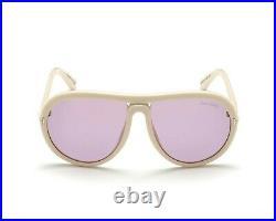 Tom Ford Cybil FT0768 0768 25Y Shiny Ivory Antique Pink Sunglasses Authentic New