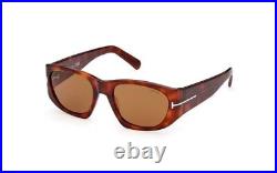 Tom Ford Cyrille-02 TF987 53E Tortoise Rectangle Plastic Sunglasses 53-19-145