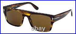 Tom Ford DUNNING-02 FT 0907 men Sunglasses SHINY STRIPED BROWN/ROVIEX 55/19/145