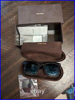 Tom Ford Dax FT0751-F-N/S 01A Asian fit Shiny Smoke 53 mm Men's