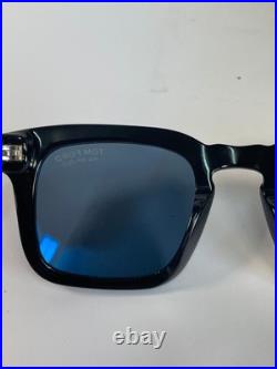 Tom Ford Dax TF751 01V Black Sunglasses 48-22-145 Polarized Blue Lens