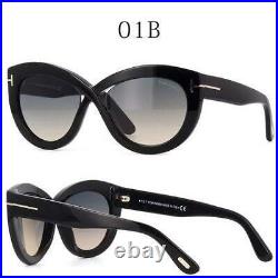 Tom Ford Diane 02 TF 0577 01B Black Sunglasses Gradient Smoke Lens Size 56
