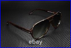 Tom Ford Dimitry FT0334 56K Shiny Dk Havana Rose Gold Green 59 Men's Sunglasses