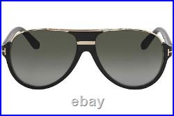 Tom Ford Dimitry Men's TF334 TF/334 01P Shiny Black Pilot Sunglasses 59mm