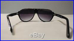 Tom Ford Dimitry TF334 FT0334 Black & Silver Aviator Sunglasses withBox