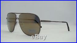 Tom Ford Dominic TF 451 09C Gunmetal Aviator Sunglasses Grey/Goldtone Mirror60mm