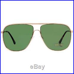 Tom Ford Dominic TF 451 28N Gold Havana/Green Lens Men's Aviator Sunglasses