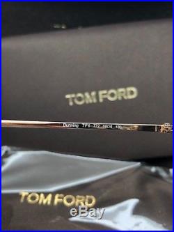 Tom Ford Dunning TF6 TF-6 772 Black / Gold Leather Square Aviator Sunglasses