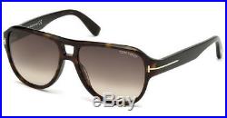 Tom Ford Dylan Aviator Sunglasses Dk Havana Torte Brown Gradient Ft 0446 52k