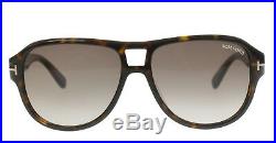 Tom Ford Dylan Aviator Sunglasses Dk Havana Torte Brown Gradient Ft 0446 52k