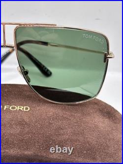 Tom Ford ELIOTT-02 FT1307 Rose Gold/Green (28N) Sunglasses Brand New Authentic