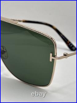 Tom Ford ELIOTT-02 FT1307 Rose Gold/Green (28N) Sunglasses Brand New Authentic