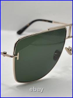 Tom Ford ELIOTT-02 FT1307 Rose Gold/Green (28N) Sunglasses Brand New Authentic
