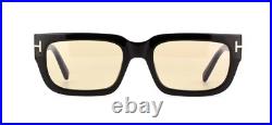 Tom Ford EZRA FT 1075 Shiny Black/Light Brown Photochromic (01E) Sunglasses