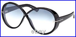 Tom Ford Edie Women's Shiny Black Butterfly Sunglasses FT1116 01X 64 Italy