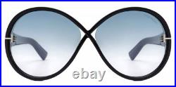 Tom Ford Edie Women's Shiny Black Butterfly Sunglasses FT1116 01X 64 Italy