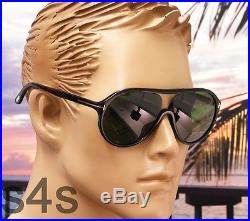 Tom Ford Edison Aviator Sunglasses Polished Black Crystal Green FT 0443 01N 59