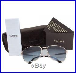 Tom Ford Edward Aviator Sunglasses Polished Rose Gold Blue Gradient 0377 28w 60