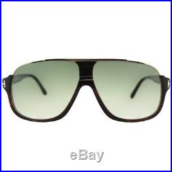 Tom Ford Eliott TF 335 56K Havana Plastic Sunglasses Green Gradient Lens 