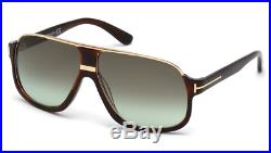 Tom Ford Elliot TF 335 56K Havana & Gold Sunglasses Green Gradient Lens Size 60
