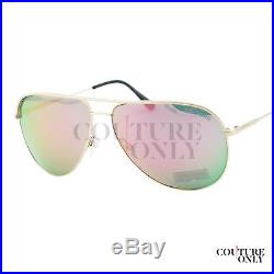 Tom Ford Erin FT0466 29Z Women Rose Gold Pink Flash Lens Aviator Sunglasses 61