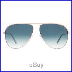 Tom Ford Erin TF 466 29P Gold Blue Gradient Aviator Sunglasses
