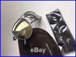 Tom Ford Erin TF 466 29P Ruthenium with Gold Mirror Lenses Aviator Sunglasses