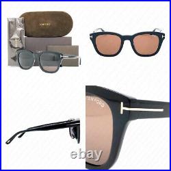 Tom Ford Eugenio FT0676F 01E 53mm Shiny Black withBrown Lenses Sunglasses