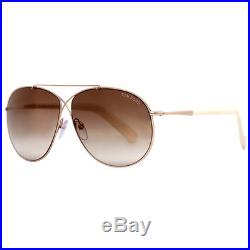 Tom Ford Eva TF 374 28G Rose Gold Brown Gradient Aviator Sunglasses