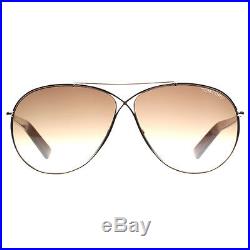 Tom Ford Eva TF374 28F Gold Brown Gradient Aviator Sunglasses