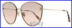 Tom Ford Evangeline Sunglasses TF1106 28U Gold/Rose Havana 63mm FT1106 Tom Ford Evangeline Sunglasses TF1106 28U Gold/Rose Havana 63mm FT1106
