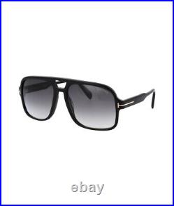 Tom Ford FALCONER FT0884 01B Shiny Black Grey Gradient Lens Large Sunglasses