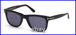 Tom Ford FT 0336 Leo 01V Black/Blue Square Men's Sunglasses
