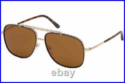 Tom Ford FT 0693 28E Shiny Rose Gold/ Brown Lens Sunglasses 58mm Authentic New