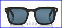 Tom Ford FT 0751 Dax 01V Shiny Black/Blue Polarized Men's Sunglasses