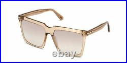 Tom Ford FT 0764 Sabrina 57G Shiny Rose Champagne/Brown Gradient Sunglasses
