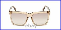 Tom Ford FT 0764 Sabrina 57G Shiny Rose Champagne/Brown Gradient Sunglasses
