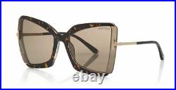Tom Ford FT 0766 Gia 56J Havana Rose Gold/Brown Sunglasses