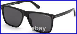 Tom Ford FT 0832 -N 01A Fletcher Shiny Lenses Sunglasses Black/Smoke 59mm Mens