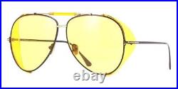 Tom Ford FT 0900 Jack-02 01E Black Frame Yellow Lens Unisex Sunglasses 62-11-140