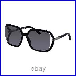 Tom Ford FT 1089 01C Black Plastic Butterfly Sunglasses Smoke Mirror Lens