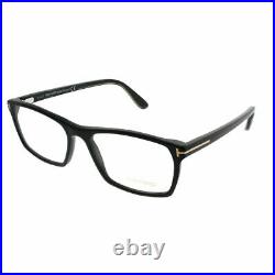 Tom Ford FT 5295 001 Shiny Black Plastic Rectangle Eyeglasses 56mm