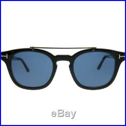 Tom Ford FT 5532B 01V Black Sunglasses Blue Block Clear With Blue Clip on Lens