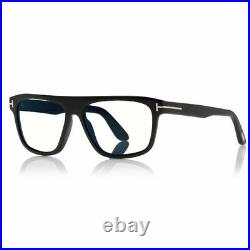 Tom Ford FT Cecillio 0628 001 Shiny Black Blue Block Lens Eyeglasses 54mm New