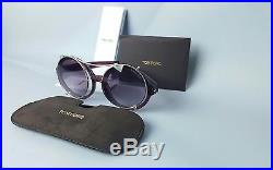 Tom Ford FT0369/S 69A JULIET Bordeaux Round Sunglasses-with clip-on Shades