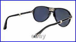 Tom Ford FT0381 01R Dalton Shiny Black Pilot Navigator Sunglasses
