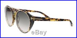 Tom Ford FT0383/S 56B JOAN Yellow Havana Round Sunglasses