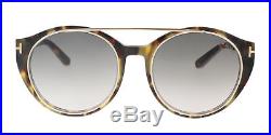 Tom Ford FT0383/S 56B JOAN Yellow Havana Round Sunglasses